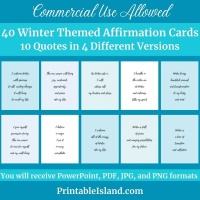 40 Winter Themed Affirmation Cards