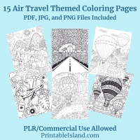 Air Travel Themed Coloring Package