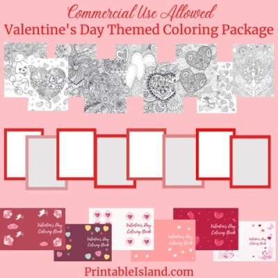 Valentine's Day Themed Coloring Package