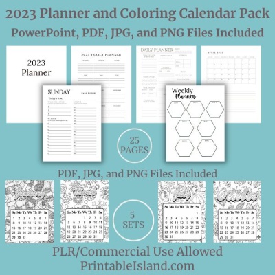 2023 Planner and Coloring Calendars Package