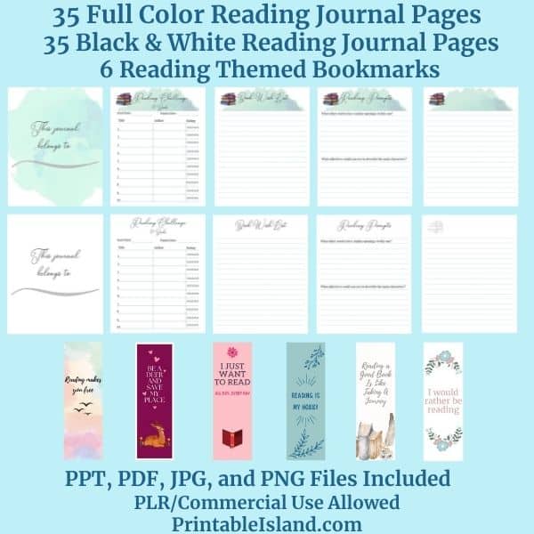 my-reading-journal-add-on-pack-printable-island